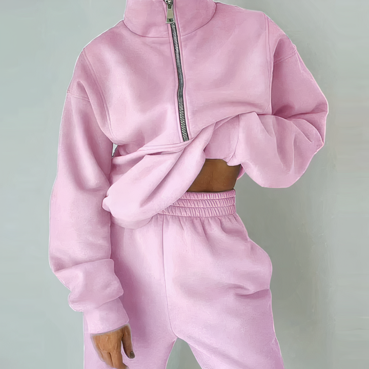 Women’s Tracksuit 2-Piece Set - Livia-Pink-S-State of Style