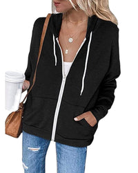 Women's Zipped Hoodie - Mila-Black-S-State of Style