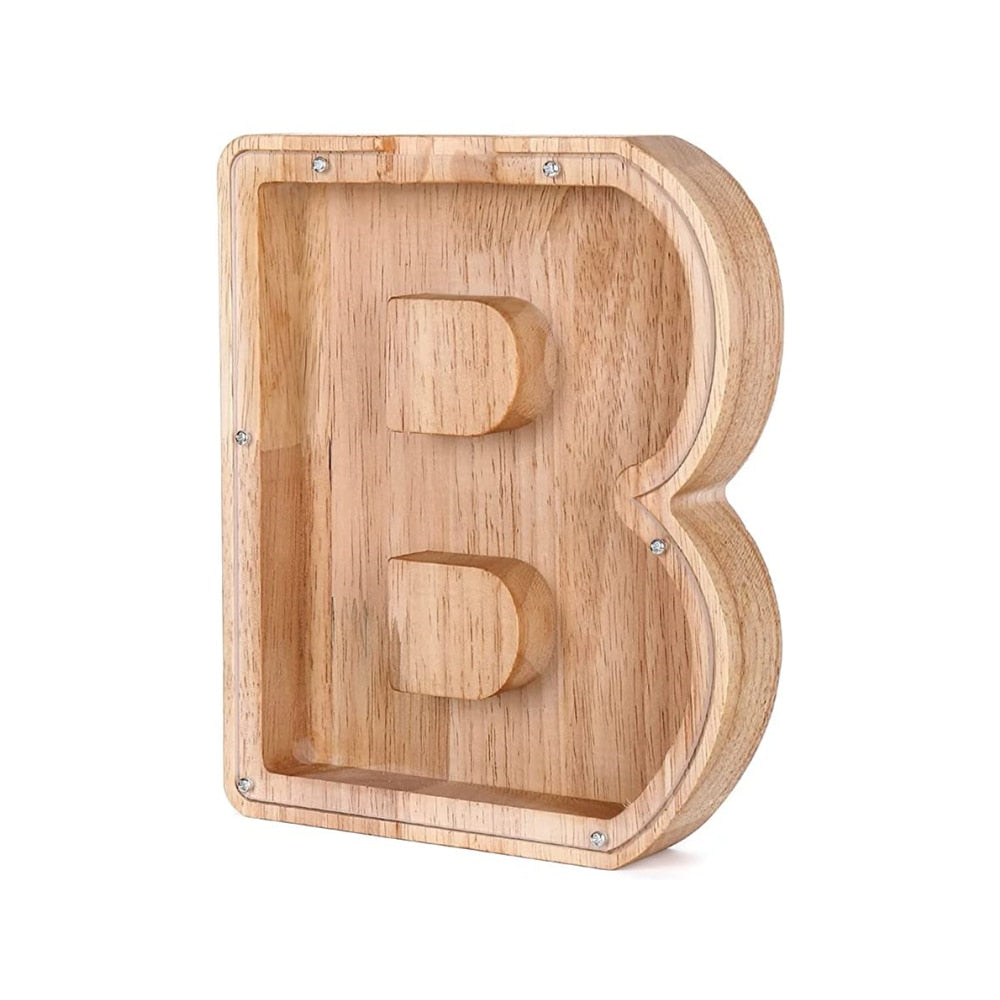 Wooden Alphabet Savings Box - LetterSaver-B-State of Style