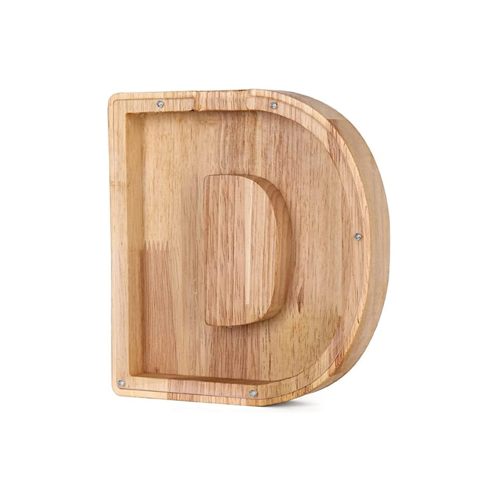 Wooden Alphabet Savings Box - LetterSaver-D-State of Style
