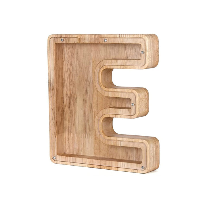 Wooden Alphabet Savings Box - LetterSaver-E-State of Style