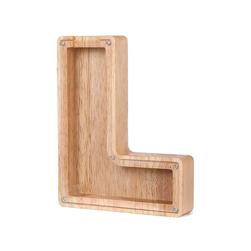 Wooden Alphabet Savings Box - LetterSaver-L-State of Style