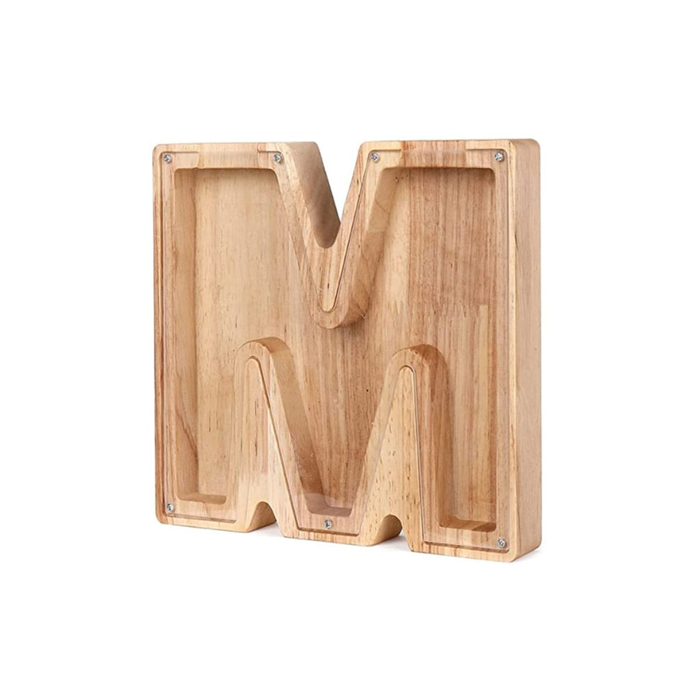 Wooden Alphabet Savings Box - LetterSaver-M-State of Style