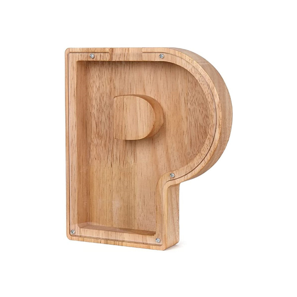 Wooden Alphabet Savings Box - LetterSaver-P-State of Style