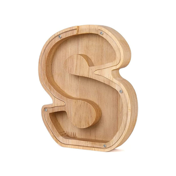 Wooden Alphabet Savings Box - LetterSaver-S-State of Style