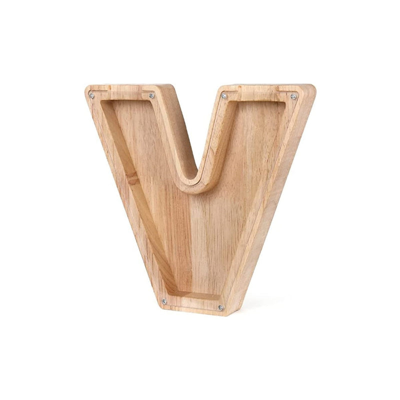 Wooden Alphabet Savings Box - LetterSaver-V-State of Style