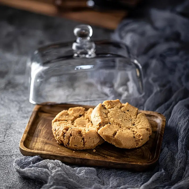 Wooden and Glass Butter Dish - ButterElegance-Acacia-State of Style