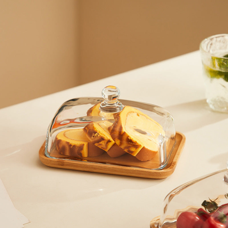 Wooden and Glass Butter Dish - ButterElegance-Acacia-State of Style
