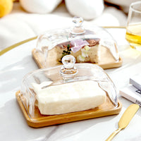 Wooden and Glass Butter Dish - ButterElegance-Acacia-State of Style