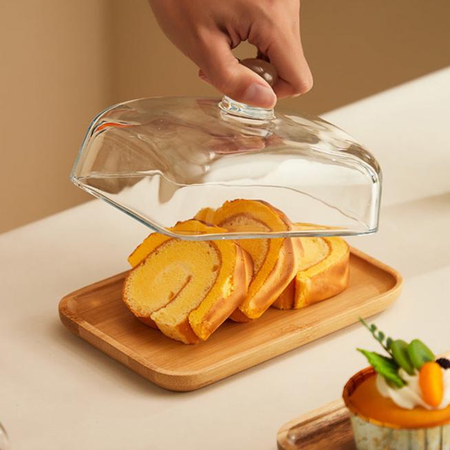 Wooden and Glass Butter Dish - ButterElegance-Bamboo-State of Style