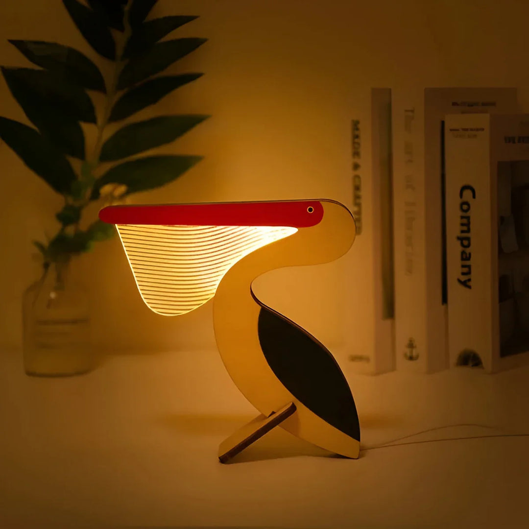 Wooden Animal Table Lamp - WildGlow-Pelican-State of Style