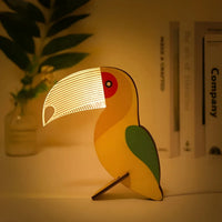 Wooden Animal Table Lamp - WildGlow-Toucan-State of Style