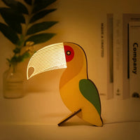 Wooden Animal Table Lamp - WildGlow-Toucans-State of Style