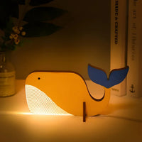 Wooden Animal Table Lamp - WildGlow-Whale-State of Style