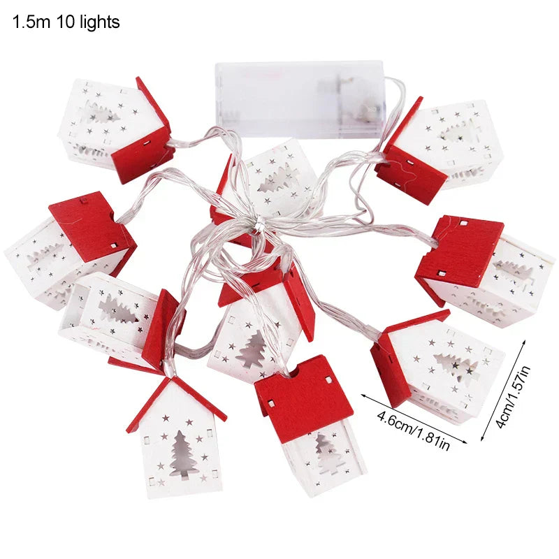 Wooden Christmas Houses With LED Lighting - GlowHouse-Red-State of Style