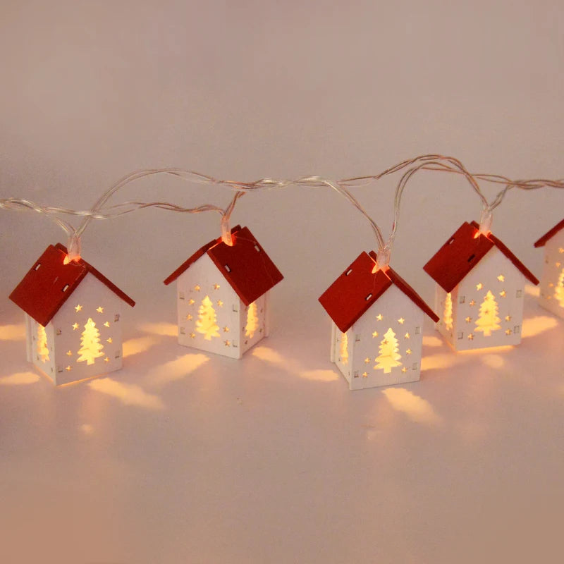 Wooden Christmas Houses With LED Lighting - GlowHouse-Red-State of Style