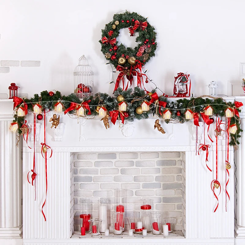 Wooden Christmas Houses With LED Lighting - GlowHouse-Red-State of Style