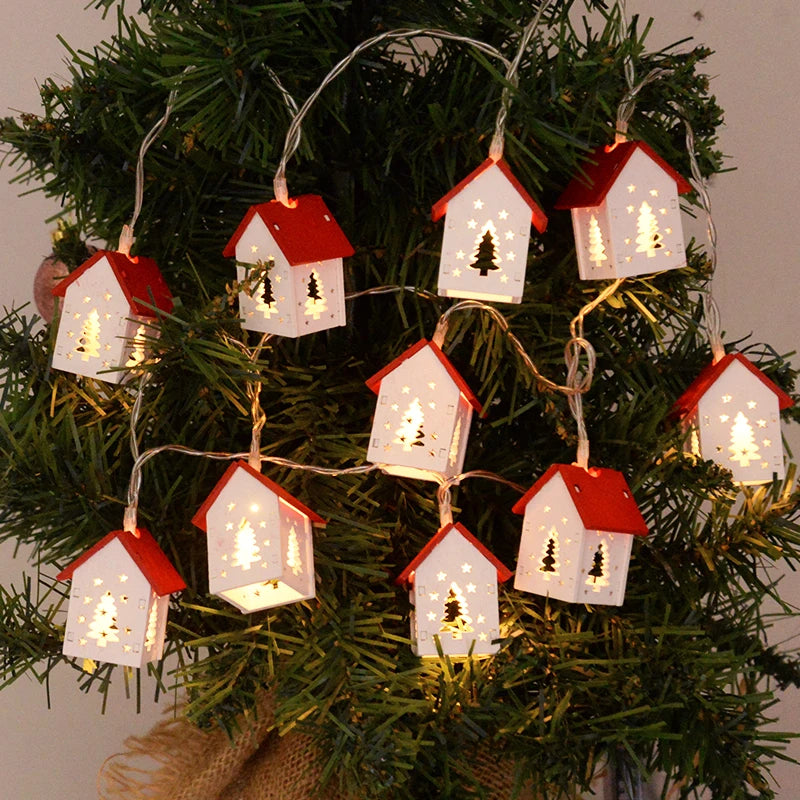 Wooden Christmas Houses With LED Lighting - GlowHouse-Red-State of Style