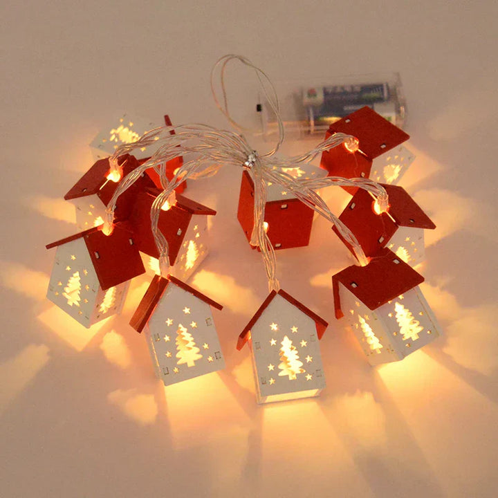 Wooden Christmas Houses With LED Lighting - GlowHouse-Red-State of Style