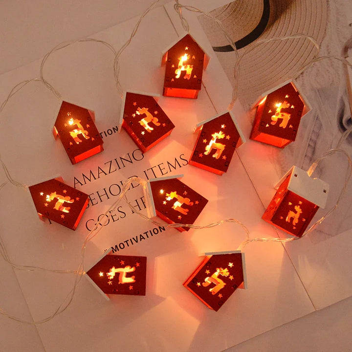 Wooden Christmas Houses With LED Lighting - GlowHouse-Red-State of Style