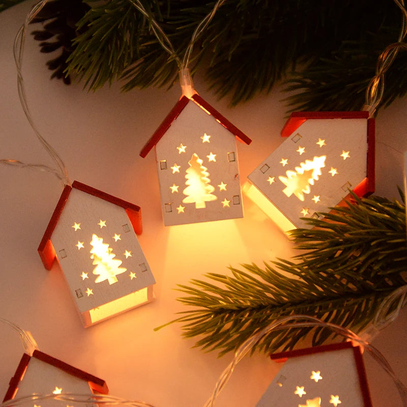Wooden Christmas Houses With LED Lighting - GlowHouse-Red-State of Style