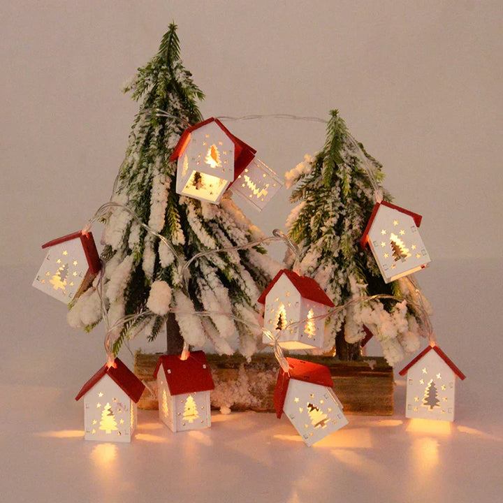 Wooden Christmas Houses With LED Lighting - GlowHouse-White-State of Style