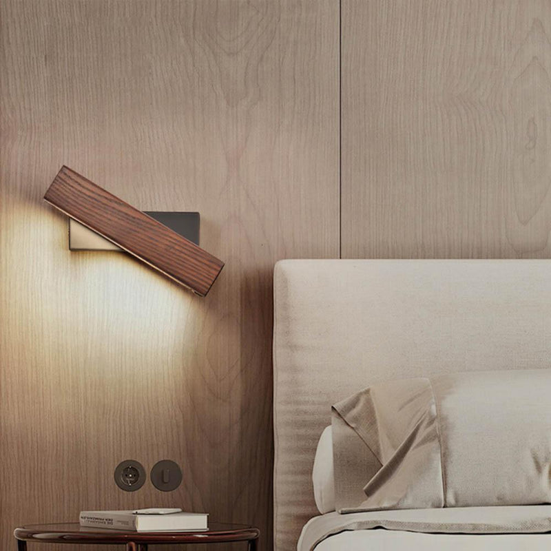 Wooden LED Wall Lamp with Rotating Function - Twilight Pivot-Dark Wood-Small - 21 x 5 cm-State of Style