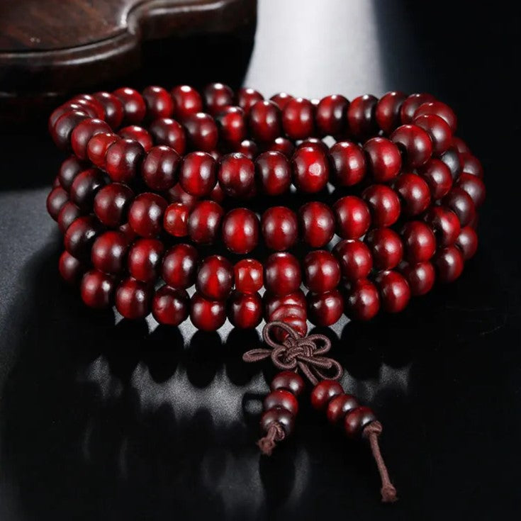 Wooden Meditation Prayer Beads Bracelet | Natural Wooden Jewellery-BLACK-State of Style