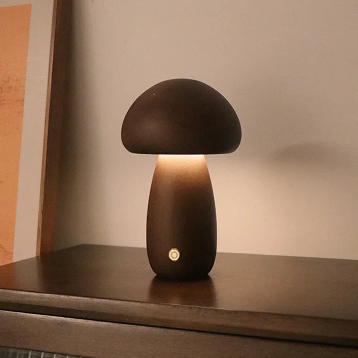 Wooden Mushroom LED Night Light - GlowShroom-Walnut Colour-B-State of Style