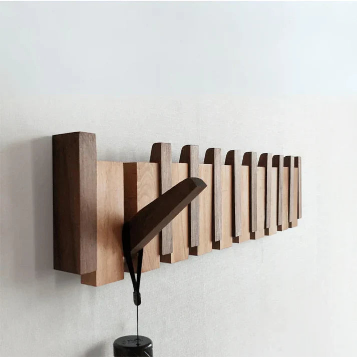 Wooden Piano Coat Rack - HarmonyCoat-4 hooks-Walnut and Beech Wood-State of Style