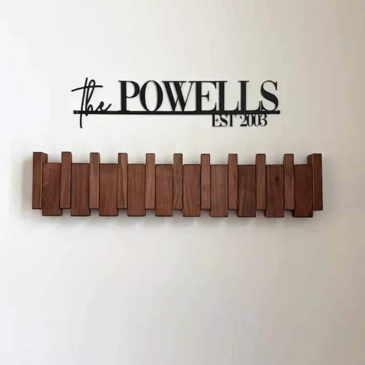 Wooden Piano Coat Rack - HarmonyCoat-Walnut Wood-4 Hooks-State of Style