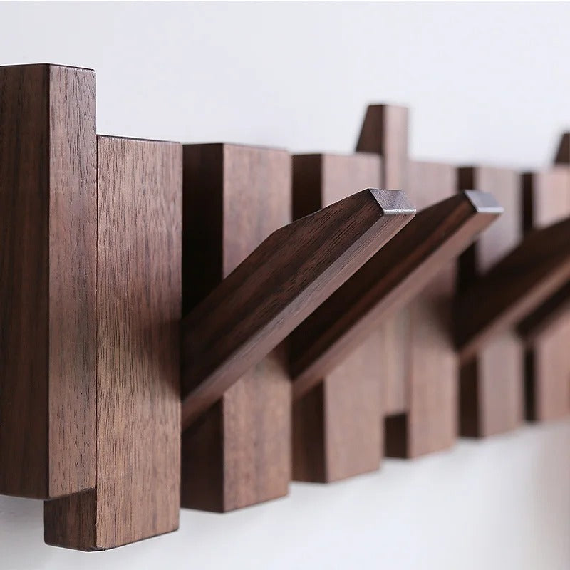 Wooden Piano Coat Rack - HarmonyCoat-Walnut Wood-4 Hooks-State of Style