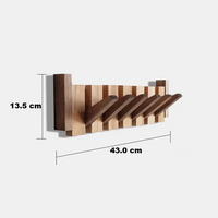 Wooden Piano Style Coat Rack - Melodia-Walnut and Beech wood-4 hooks-State of Style