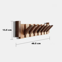 Wooden Piano Style Coat Rack - Melodia-Walnut and Beech wood-4 hooks-State of Style