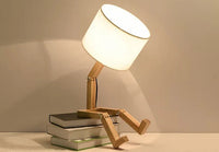 Wooden Table Lamp with Book Holder - RutanFlex-Table Lamp-State of Style
