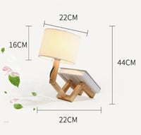 Wooden Table Lamp with Book Holder - RutanFlex-Table Lamp-State of Style