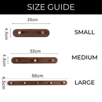 Wooden Wall Coat Rack with Brass Hooks - LignaHook-2 hooks (20cm)-Beech wood-State of Style