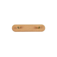 Wooden Wall Coat Rack with Brass Hooks - LignaHook-2 hooks (20cm)-Beech wood-State of Style