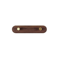 Wooden Wall Coat Rack with Brass Hooks - LignaHook-2 hooks (20cm)-Black Walnut-State of Style