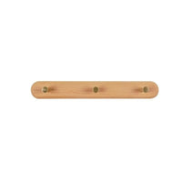 Wooden Wall Coat Rack with Brass Hooks - LignaHook-3 Hooks (32cm)-Beech wood-State of Style