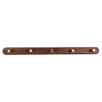 Wooden Wall Coat Rack with Brass Hooks - LignaHook-5 Hooks (56cm)-Black Walnut-State of Style