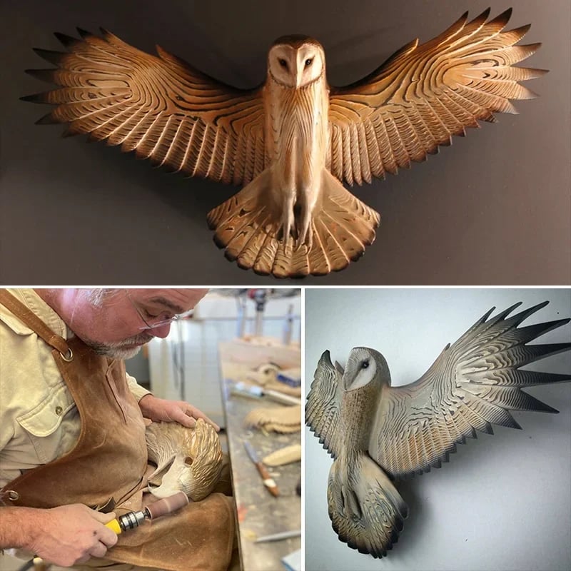 Wooden Wall Decoration – Owl “Majestic”-State of Style