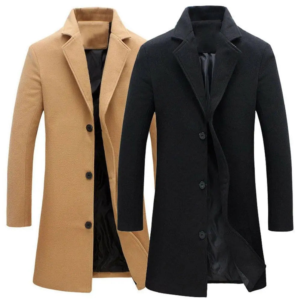 Wool Men's Coat for Autumn and Winter - Tomas-Burgundy Red-M-State of Style