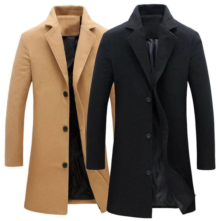 Wool Men's Coat for Autumn and Winter - Tomas-Burgundy Red-M-State of Style
