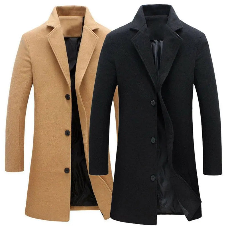 Wool Men's Coat for Autumn and Winter - Tomas-Burgundy Red-M-State of Style