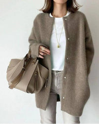 Wool-Mohair Women's Cardigan - Elise-Dark Brown-S-State of Style