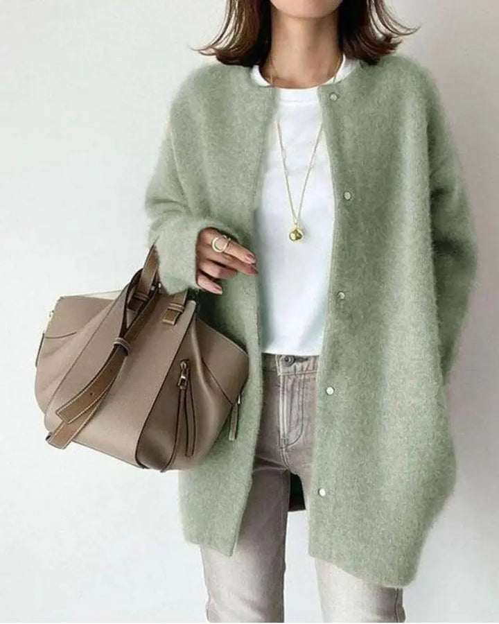 Wool-Mohair Women's Cardigan - Elise-Green-S-State of Style