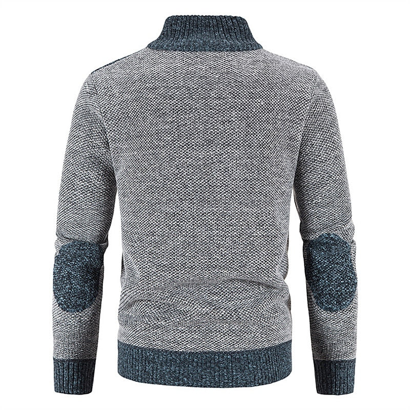 Wool Vest with Zip and Sweater - Leon-Light grey-S-State of Style
