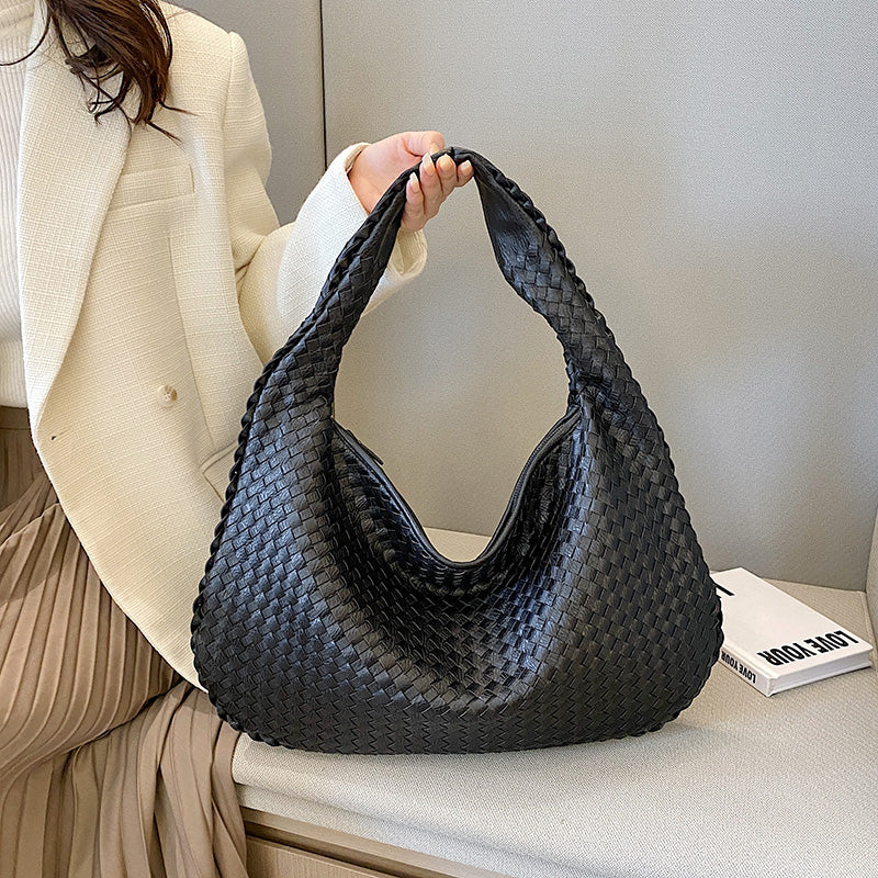 Woven Shoulder Bag - Camille-Black-State of Style