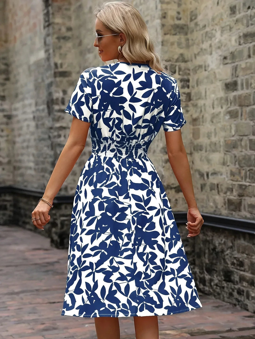 Wrap Dress with Floral Pattern | Livia | Fresh and Stylish-Black-M-State of Style
